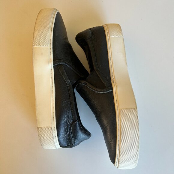 Black Leather Slip-On Sneakers - Picture 4 of 7